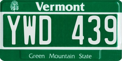 VT license plate YWD439