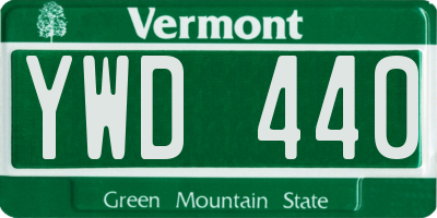 VT license plate YWD440