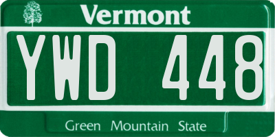 VT license plate YWD448