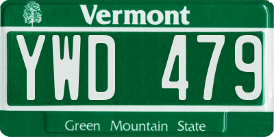 VT license plate YWD479