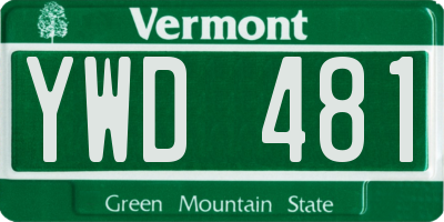 VT license plate YWD481