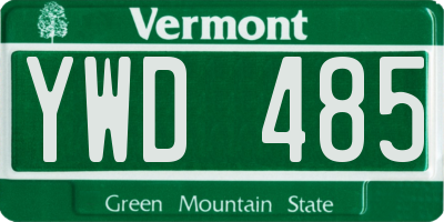 VT license plate YWD485