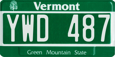 VT license plate YWD487