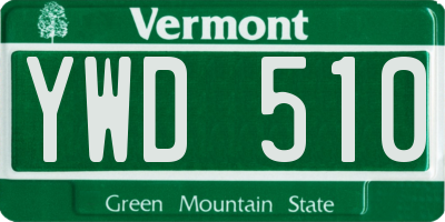 VT license plate YWD510