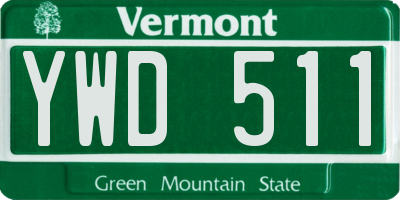 VT license plate YWD511