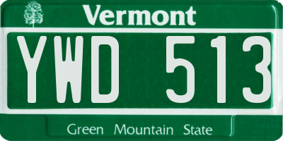 VT license plate YWD513