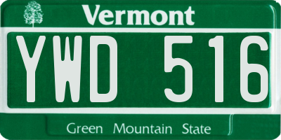 VT license plate YWD516
