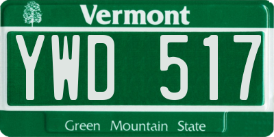 VT license plate YWD517