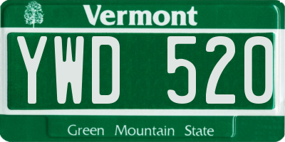 VT license plate YWD520