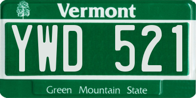 VT license plate YWD521