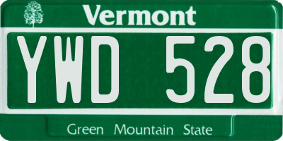 VT license plate YWD528