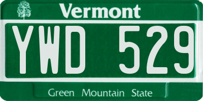 VT license plate YWD529