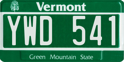 VT license plate YWD541