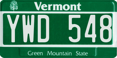VT license plate YWD548