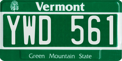 VT license plate YWD561