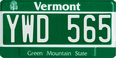 VT license plate YWD565
