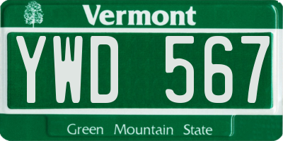 VT license plate YWD567