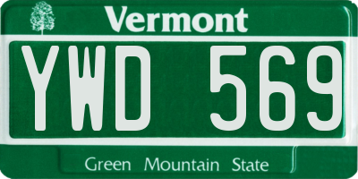 VT license plate YWD569