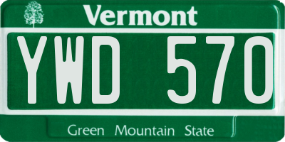 VT license plate YWD570