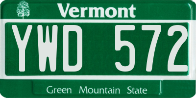 VT license plate YWD572