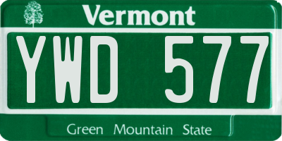 VT license plate YWD577