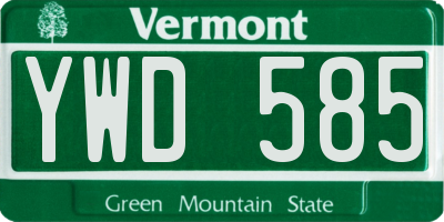 VT license plate YWD585