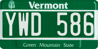 VT license plate YWD586
