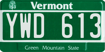 VT license plate YWD613