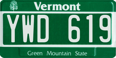 VT license plate YWD619