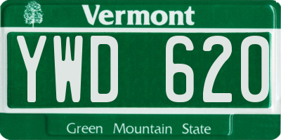 VT license plate YWD620
