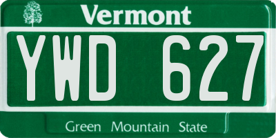 VT license plate YWD627