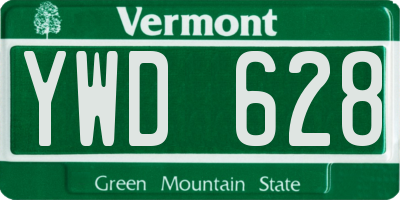 VT license plate YWD628