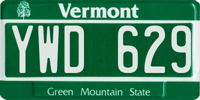 VT license plate YWD629