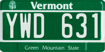 VT license plate YWD631
