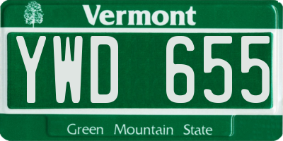 VT license plate YWD655