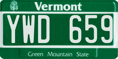 VT license plate YWD659