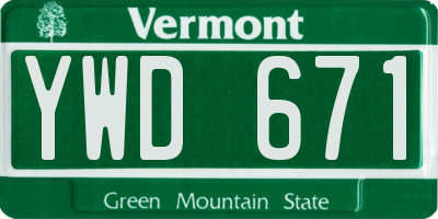 VT license plate YWD671