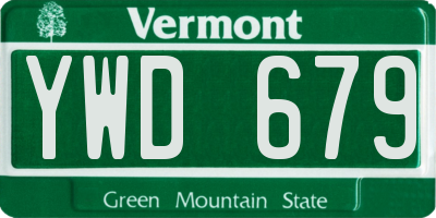 VT license plate YWD679