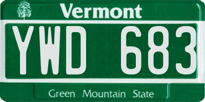VT license plate YWD683