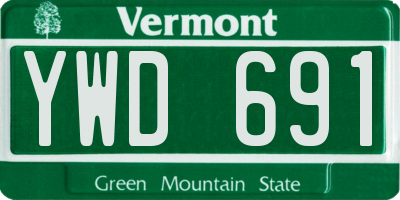 VT license plate YWD691