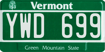 VT license plate YWD699