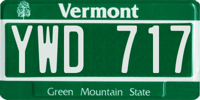 VT license plate YWD717