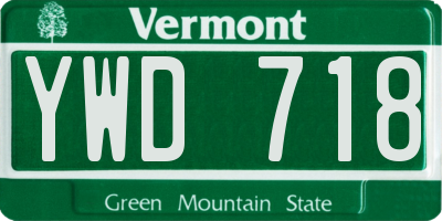 VT license plate YWD718