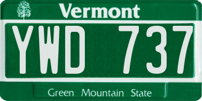 VT license plate YWD737
