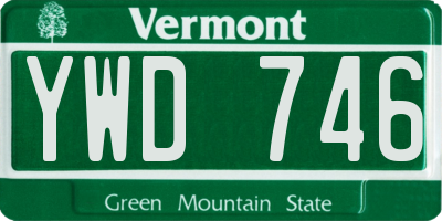 VT license plate YWD746