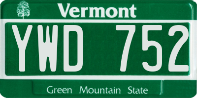 VT license plate YWD752