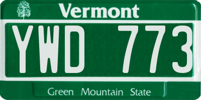 VT license plate YWD773