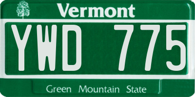 VT license plate YWD775