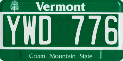 VT license plate YWD776