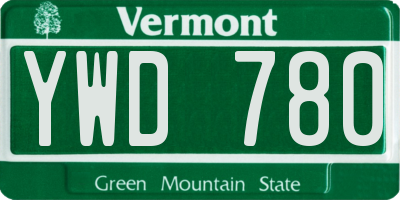 VT license plate YWD780